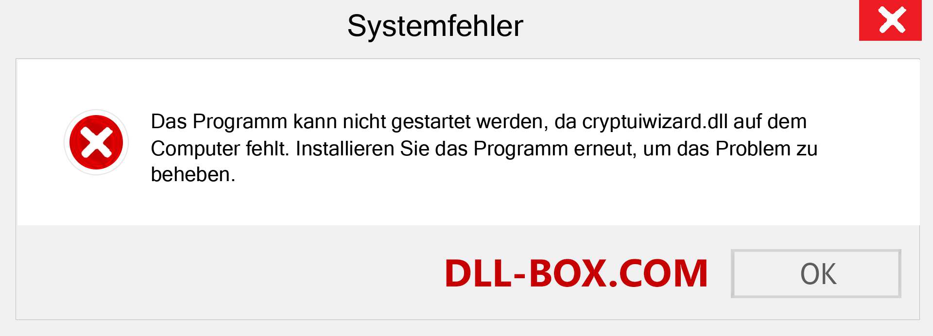 cryptuiwizard.dll-Datei fehlt?. Download für Windows 7, 8, 10 - Fix cryptuiwizard dll Missing Error unter Windows, Fotos, Bildern