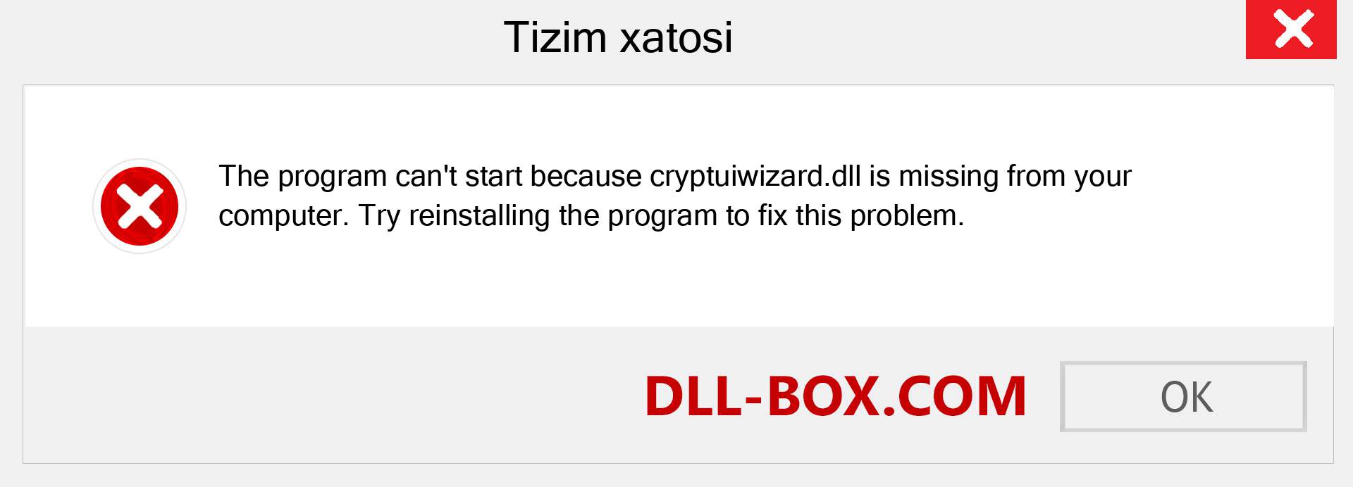 cryptuiwizard.dll fayli yo'qolganmi?. Windows 7, 8, 10 uchun yuklab olish - Windowsda cryptuiwizard dll etishmayotgan xatoni tuzating, rasmlar, rasmlar